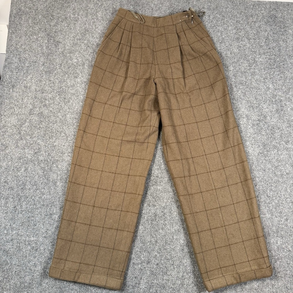 Ralph Lauren Purple Label Vintage Wool Cashmere Trousers Womens 6 Plaid USA